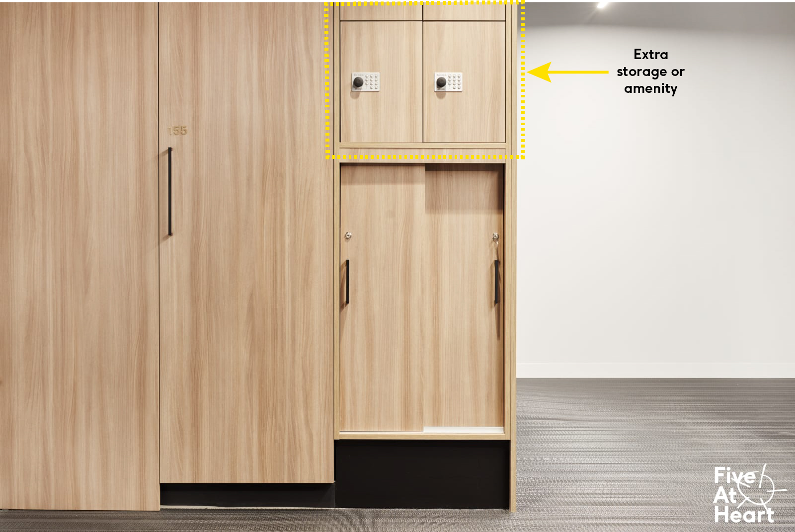 Is the space above the accessible lockers utlised with extra storage or amenity?