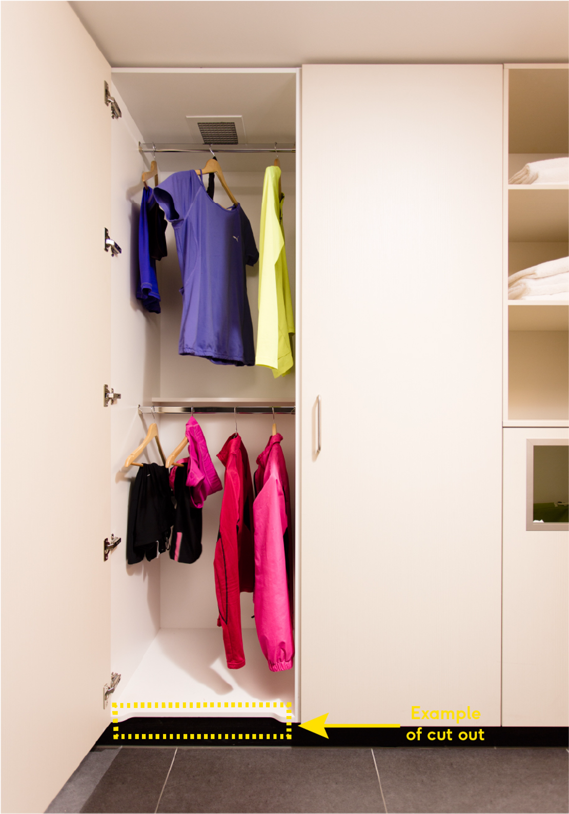 Is there a cut out in the unit to allow fresh air to be pulled in and circulated by the mechanical ventilation?