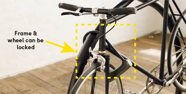 Is the rack designed to be D-lock compatible, allowing both wheels to be secured for added security?