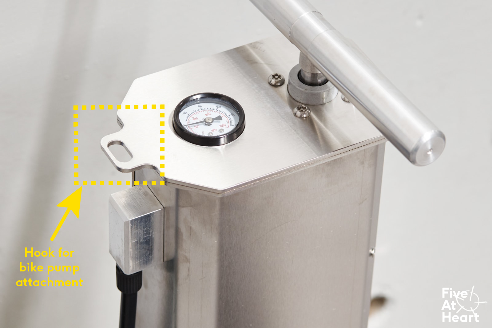 Is there a slot or hook to hold the pump head when not in use?