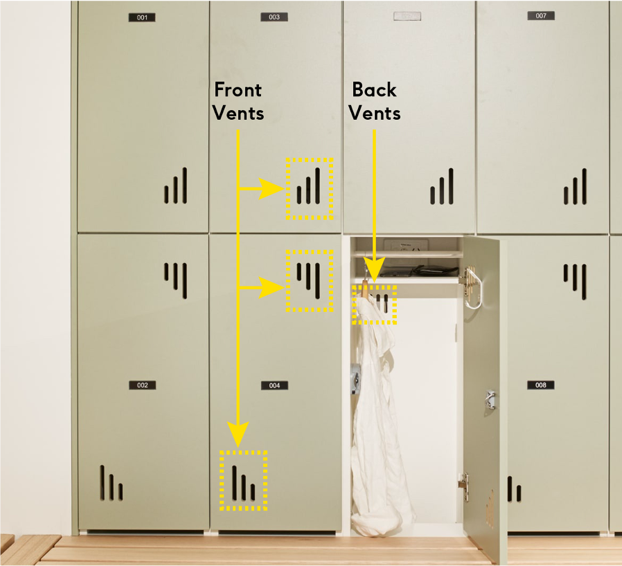 Does the locker have ventlation slots for the clothes?